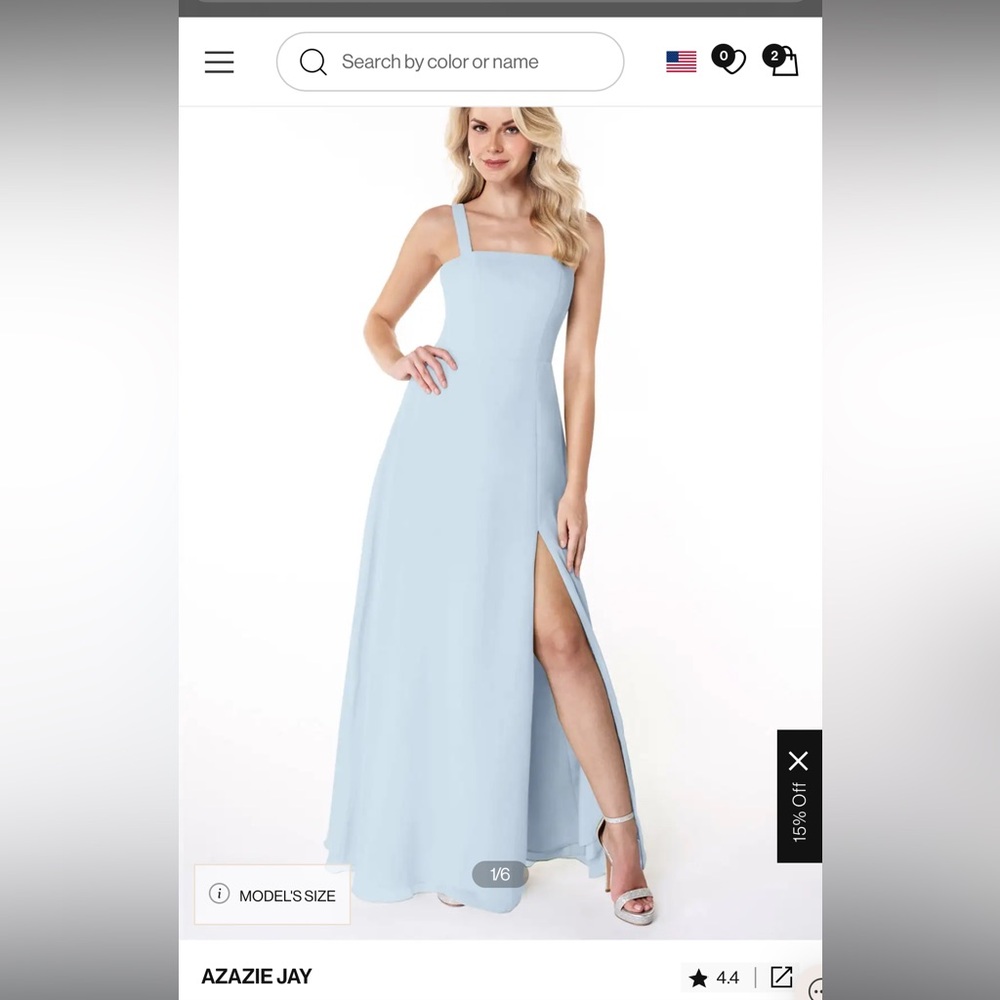 Azazie Mist Jay Bridesmaid Dress